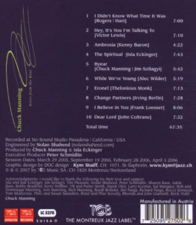 The Chuck Manning Quartet: Notes From The Real [CD]