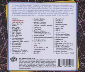 Thompson Twins: A Product Of Participation + Set [2CD]