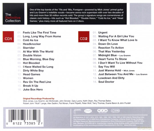 Foreigner: The Definitive Collection [2CD]
