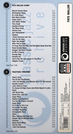 Waller Fats: Classic Jazz Archive [2CD]