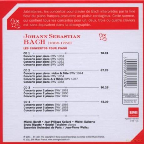 Wallez Jean Pierre/Jean-Phili/: Bach Concertos Pour Piano [4CD]