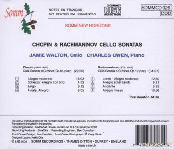 Walton-Owen: Cello Sonatas [CD]