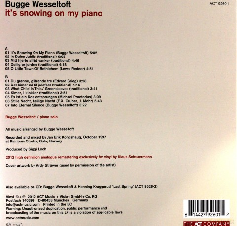 Wesseltoft Bugge: Ist Snowing On My Piano [Winyl]