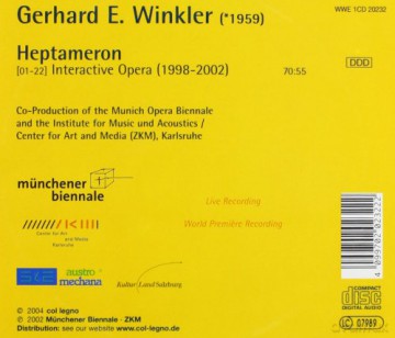 Winkler Gerhard E: Heptameron - Interactive Opera [CD]