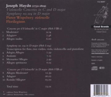 Wispelwey/Florilegium: Cello Concertos [CD]