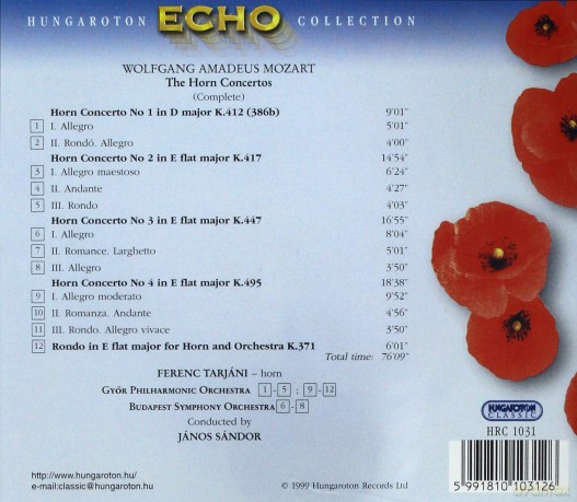 Wolfgang Amadeus Mozart: The Horn Concertos [CD]