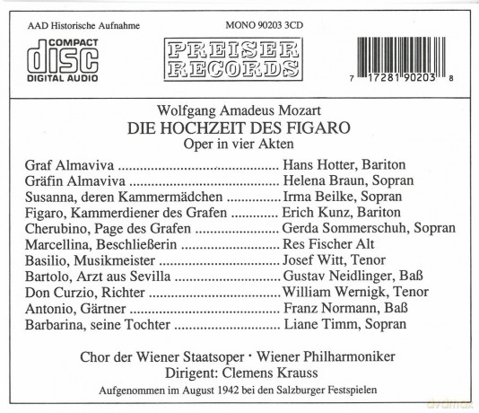Wolfgang Amadeus Mozart: Hochzeit Des Figaro [3CD]