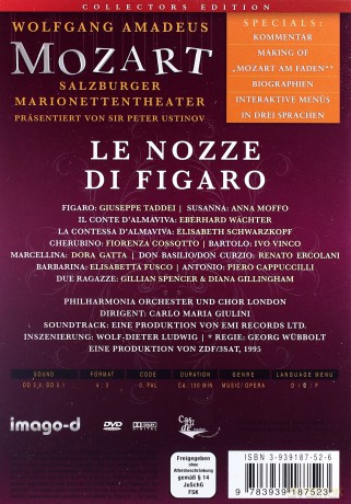 Wolfgang Amadeus Mozart: Le Nozze Di Figaro - Salzburger Marionettentheater [DVD]