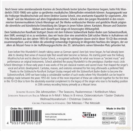 Wunderlich Fritz: Messen Und Oratorien [10CD]