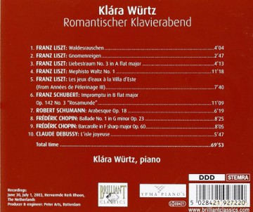 Wurtz Klara: Romantischer Klavierabend [CD]