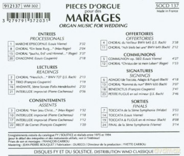 Organ Music For Weddings [CD]