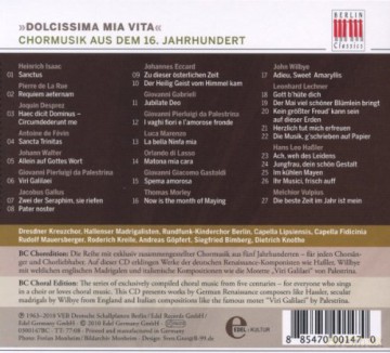 Dolcissima Mia Vita - Chormusik Aus Dem 16 Jahrhundert [CD]