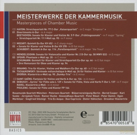 Meisterwerken Der Kammermusik - Masterpieces Of Chamber Music [5CD]