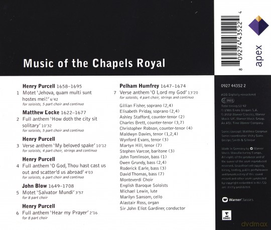 Gardiner: Purcell: Music Of The Chapels Roay [CD]