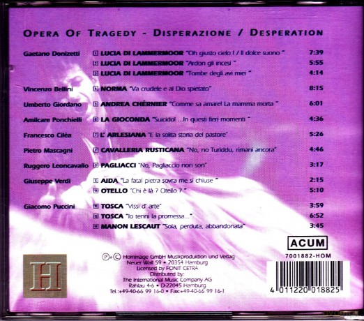 Opera Of Tragedy - Disperazione/Desperation [CD]
