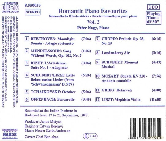 Romantic Piano Favourites vol. 2 [CD]