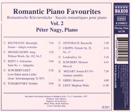 Romantic Piano Favourites vol. 2 [CD]