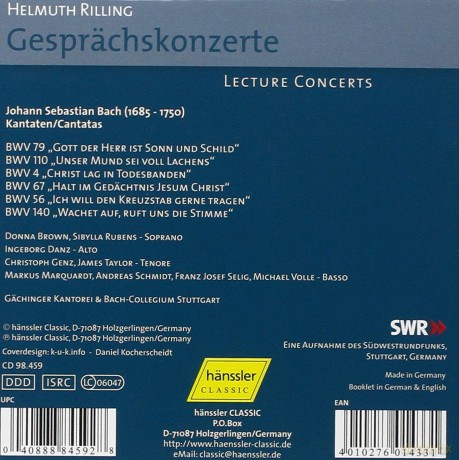 Gesprachsknzerte - Lecture Concerts - Catntatas Bwv 79 - 110 - 4 - 67 - 56 - 140 [8CD]