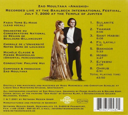 Zad Moultaka: Anashid [CD]