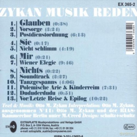 Zykan Otto M: Zykan Musik Reden [CD]