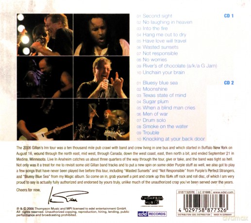 Ian Gillan: Live In Anaheim (digipack) [2CD]