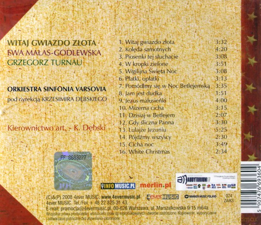 Ewa Małas Godlewska i Grzegorz Turnau: Witaj Gwiazdo Złota [CD]
