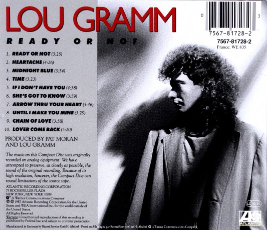 Lou Gramm: Ready Or Not [CD]