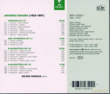 Grimaud: Brahms: Klavierstuecke Op116/11 [CD]