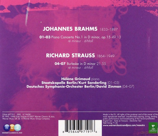 Helene Grimaud/Sanderling: Brahms: Klavierkonzert Nr.1/ Richard Strauss: Burleske [CD]