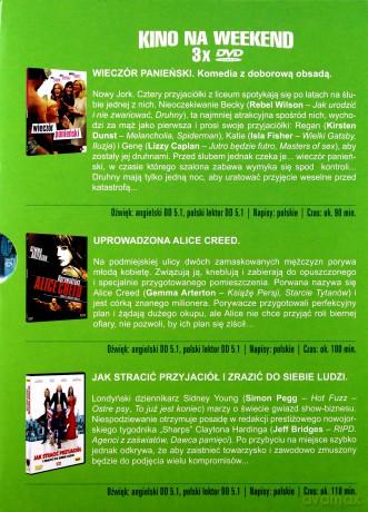 Kino na weekend: Wieczór panieński / Uprowadzona Alice Creed / Jak stracić przyjaciół i zrazić do siebie ludzi [BOX] [3DVD]