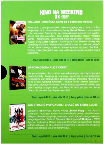 Kino na weekend: Wieczór panieński / Uprowadzona Alice Creed / Jak stracić przyjaciół i zrazić do siebie ludzi [BOX] [3DVD]