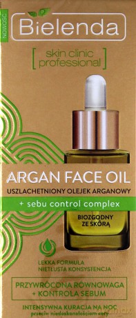 Bielenda Argan Face Oil Olejek z sebu control complex na noc 15ml [KOSMETYKI]