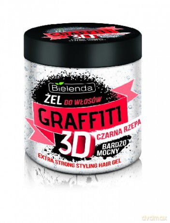 Bielenda Graffiti 3D żel do układania włosów z czarną rzepą bardzo mocny 250ml [KOSMETYKI]