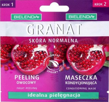 Bielenda Granat Zabieg na twarz peeling do twarzy ziarnisty + maseczka kondycjonująca 2x5ml [KOSMETYKI]