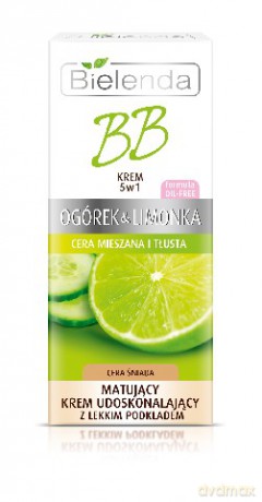 Bielenda Ogorek i Limonka BB Krem 5w1 z podkładem cera śniada 40ml [KOSMETYKI]