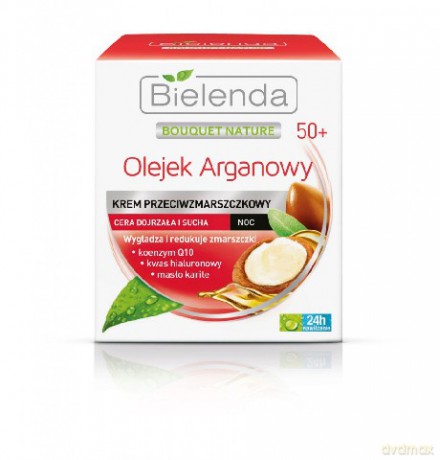 Bielenda Olejek Arganowy Krem nawilżająco Regenerujący na noc skóra dojrzała 50+ [KOSMETYKI]