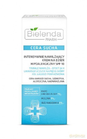 Bielenda Pharm Cera Sucha Krem na Dzień SPF10 nawilżający hipoalergiczny 50 ml