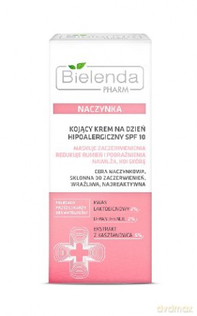 Bielenda Pharm Naczynka Krem na Dzień SPF 10 kojący hipoalergiczny 50ml [KOSMETYKI]