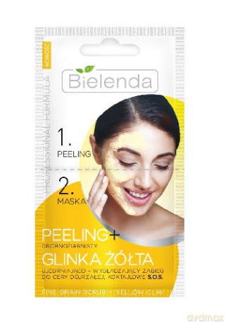 Bielenda Professional Formula Maseczka 2-fazowa Peeling drobnoziarnisty + Glinka żółta 2 x 5g [KOSMETYKI]