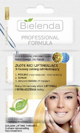 Bielenda Professional Formula Złote Nici liftingujące 3-fazowy zabieg 3 x 3g [KOSMETYKI]