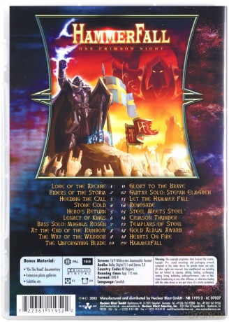 Hammerfall: One Crimson Night [DVD]