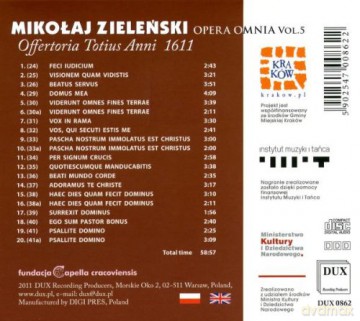 Zielenski Offertoria Totius Anni 1611 Vo [CD]