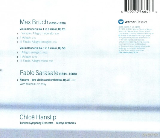 Chloe Hanslip/Lso: Bruch/Vln.Concs.1&3 [CD]