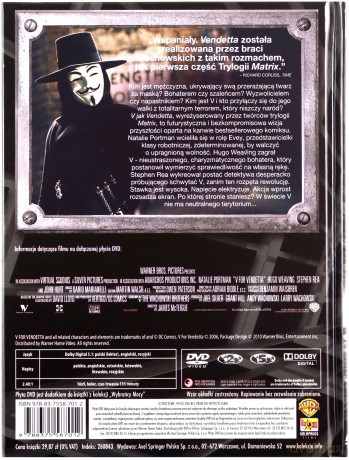 V jak Vendetta (Wybrańcy Mocy) (booklet) [DVD]