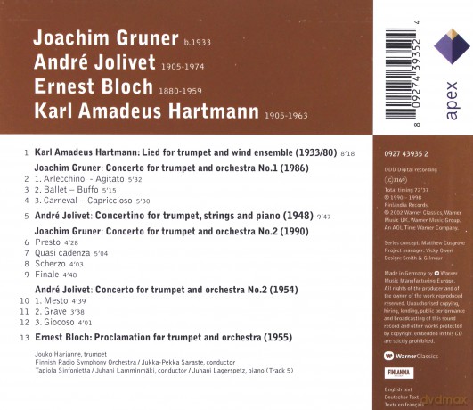 Harjanne/Saraste/Lamminmaeki: Grun: Trumpet Concertos/Lied [CD]