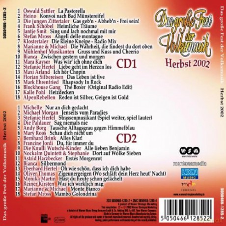 Nebel Carmen Praesentiert - Das Grosse Fest Der Volksmusik - Herbst 2002 [2CD]