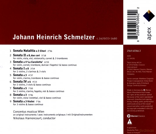 Harnoncourt/Cmw: Schmelzer: Sonaten [CD]