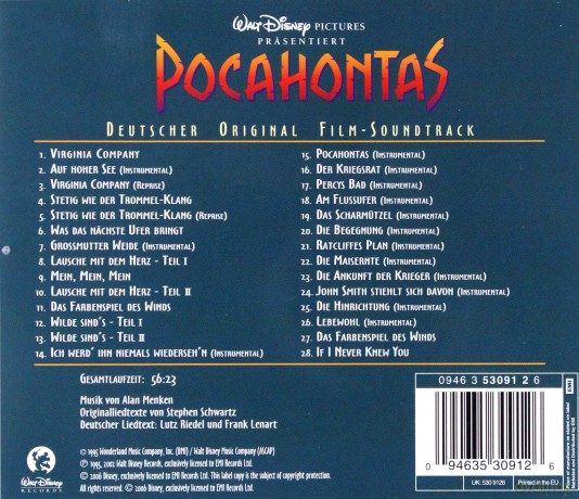 Pocahontas soundtrack [CD]