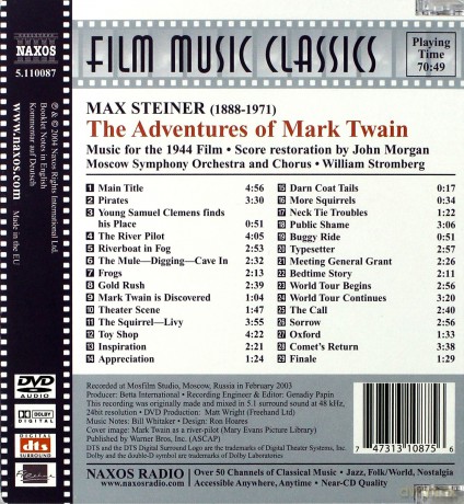 The Adventures Of Mark Twain soundtrack [DVD]