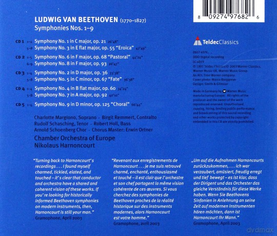 Harnoncourt/Coe: Beethoven: Sinfonien1-9 [5CD]